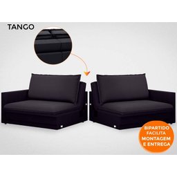 Sofá Tango 2,00M Sem Caixa, Retrátil e Reclinável Velosuede Preto - Netsofás - 8