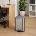 Ver mais imagens de Lixeira Inox 12 Litros Retangular C/  Pedal Cesto Removível Ideal para Cozinha e Banheiro Brinovar