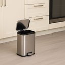 Ver imagem 6 de Lixeira Inox 12 Litros Retangular C/  Pedal Cesto Removível Ideal para Cozinha e Banheiro Brinovar