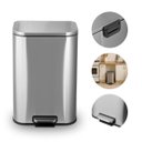 Ver imagem 5 de Lixeira Inox 12 Litros Retangular C/  Pedal Cesto Removível Ideal para Cozinha e Banheiro Brinovar