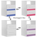 Ver imagem 4 de Kit 2 Mesas de Cabeceira Apolo 2 Gavetas 46 Cm Branco Flex Moval