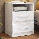 Ver imagem 2 de Kit 2 Mesas de Cabeceira Apolo 2 Gavetas 46 Cm Branco Flex Moval