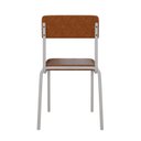 Ver imagem 2 de Conjunto 2 Cadeiras Estofadas Fixa Empilhável Fit Marrom/Caramelo/Branco Fosco Mt
