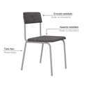 Ver imagem 5 de Conjunto 2 Cadeiras Estofadas Fixa Empilhável Fit Cinza/Névoa Prata City/Branco Fosco Mt