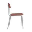 Ver imagem 6 de Conjunto 2 Cadeiras Estofadas Fixa Empilhável Fit Rosa/Tulipa Rosê City/Branco Fosco Mt