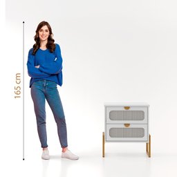 Mesa de Cabeceira Titanium Estilo Industrial com Pés de Ferro - 5