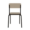 Ver imagem 2 de Conjunto 3 Cadeiras Estofadas Fixa Empilhável Fit Bege/Areia Corriente/Preto Fosco Mt