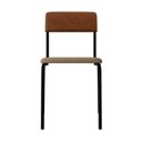 Ver imagem 7 de Conjunto 3 Cadeiras Estofadas Fixa Empilhável Fit Bege/Areia Corriente/Caramelo/Preto Fosco Mt