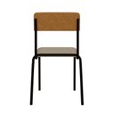 Ver imagem 2 de Conjunto 3 Cadeiras Estofadas Fixa Empilhável Fit Bege/Areia Corriente/Caramelo/Preto Fosco Mt