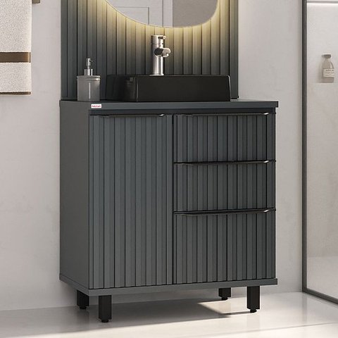 Balcão Armário para Banheiro Cecília com Pés 78cm - Fabribam Gabinetes
