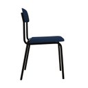 Ver imagem 6 de Conjunto 3 Cadeiras Estofadas Fixa Empilhável Fit Azul/City/Preto Fosco Mt