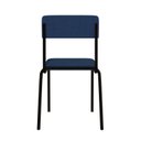Ver imagem 2 de Conjunto 3 Cadeiras Estofadas Fixa Empilhável Fit Azul/City/Preto Fosco Mt