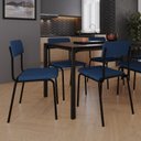 Ver imagem 3 de Conjunto 3 Cadeiras Estofadas Fixa Empilhável Fit Azul/City/Preto Fosco Mt