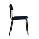 Ver imagem 6 de Conjunto 3 Cadeiras Estofadas Fixa Empilhável Fit Azul/Corriente/Preto Fosco Mt
