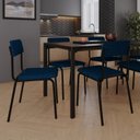 Ver imagem 3 de Conjunto 3 Cadeiras Estofadas Fixa Empilhável Fit Azul/Corriente/Preto Fosco Mt