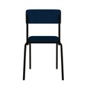 Ver imagem 2 de Conjunto 3 Cadeiras Estofadas Fixa Empilhável Fit Azul/Corriente/Preto Fosco Mt