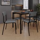 Ver imagem 3 de Conjunto 3 Cadeiras Estofadas Fixa Empilhável Fit Cinza Corriente/Preto Fosco Mt