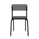 Ver imagem 2 de Conjunto 3 Cadeiras Estofadas Fixa Empilhável Fit Cinza Corriente/Preto Fosco Mt