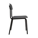 Ver imagem 6 de Conjunto 3 Cadeiras Estofadas Fixa Empilhável Fit Cinza Corriente/Preto Fosco Mt
