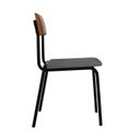 Ver imagem 6 de Conjunto 3 Cadeiras Estofadas Fixa Empilhável Fit Cinza/Caramelo/Preto