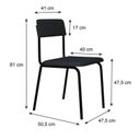 Ver imagem 3 de Conjunto 3 Cadeiras Estofadas Fixa Empilhável Fit Cinza/Corriente/Preto Fosco Mt