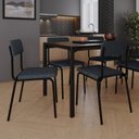 Ver imagem 2 de Conjunto 3 Cadeiras Estofadas Fixa Empilhável Fit Cinza/Corriente/Preto Fosco Mt