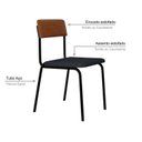 Ver imagem 5 de Conjunto 3 Cadeiras Estofadas Fixa Empilhável Fit Cinza/Corriente/Caramelo/Preto Fosco