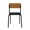 Ver imagem 2 de Conjunto 3 Cadeiras Estofadas Fixa Empilhável Fit Cinza/Corriente/Caramelo/Preto Fosco