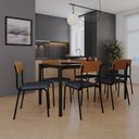 Ver imagem 3 de Conjunto 3 Cadeiras Estofadas Fixa Empilhável Fit Cinza/Corriente/Caramelo/Preto Fosco