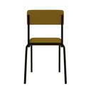 Ver imagem 2 de Conjunto 3 Cadeiras Estofadas Fixa Empilhável Fit Amarelo/Mostarda City/Preto Fosco Mt