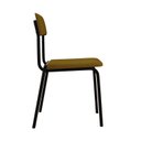 Ver imagem 6 de Conjunto 3 Cadeiras Estofadas Fixa Empilhável Fit Amarelo/Mostarda City/Preto Fosco Mt