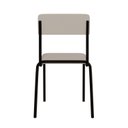 Ver imagem 2 de Conjunto 3 Cadeiras Estofadas Fixa Empilhável Fit Branco/Palha Corriente/Preto Fosco Mt