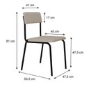 Ver imagem 4 de Conjunto 3 Cadeiras Estofadas Fixa Empilhável Fit Branco/Palha Corriente/Preto Fosco Mt