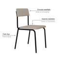 Ver imagem 5 de Conjunto 3 Cadeiras Estofadas Fixa Empilhável Fit Branco/Palha Corriente/Preto Fosco Mt