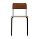 Ver imagem 7 de Conjunto 3 Cadeiras Estofadas Fixa Empilhável Fit Branco/Palha Corriente/Caramelo/Preto Fosco Mt