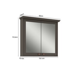 Armário Aéreo 02 Portas com Espelhos Valência Bosi - Tramato - 4