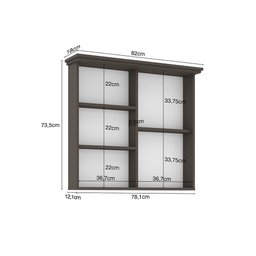 Armário Aéreo 02 Portas com Espelhos Valência Bosi - Tramato - 5