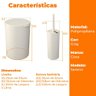 Lixeira e Escova Sanitária para Banheiro Serene Cinza Claro - Coza - 5