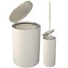 Lixeira e Escova Sanitária para Banheiro Serene Cinza Claro - Coza - 1