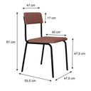 Ver imagem 4 de Conjunto 3 Cadeiras Estofadas Fixa Empilhável Fit Rosa/Linked/Preto Fosco