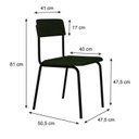 Ver imagem 4 de Conjunto 3 Cadeiras Estofadas Fixa Empilhável Fit Verde/Musgo City/Preto Fosco
