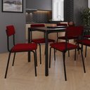 Ver imagem 3 de Conjunto 3 Cadeiras Estofadas Fixa Empilhável Fit Vermelho/Vinho City/Preto Fosco