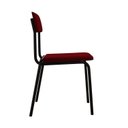 Ver imagem 6 de Conjunto 3 Cadeiras Estofadas Fixa Empilhável Fit Vermelho/Vinho City/Preto Fosco