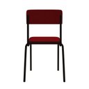 Ver imagem 2 de Conjunto 3 Cadeiras Estofadas Fixa Empilhável Fit Vermelho/Vinho City/Preto Fosco