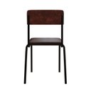 Ver imagem 2 de Conjunto 3 Cadeiras Estofadas Fixa Empilhável Fit Marrom/Café/Preto Fosco