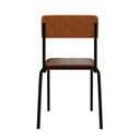 Ver imagem 2 de Conjunto 3 Cadeiras Estofadas Fixa Empilhável Fit Marrom/Caramelo/Preto Fosco