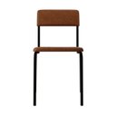 Ver imagem 7 de Conjunto 3 Cadeiras Estofadas Fixa Empilhável Fit Marrom/Caramelo/Preto Fosco
