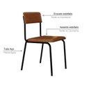 Ver imagem 5 de Conjunto 3 Cadeiras Estofadas Fixa Empilhável Fit Marrom/Caramelo/Preto Fosco