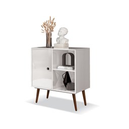 Mesa de Apoio 1 Porta 2 Prateleiras Agata Várias Cores:Branco - 2