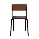 Ver imagem 2 de Conjunto 3 Cadeiras Estofadas Fixa Empilhável Fit Marrom/Whisky/Preto Fosco